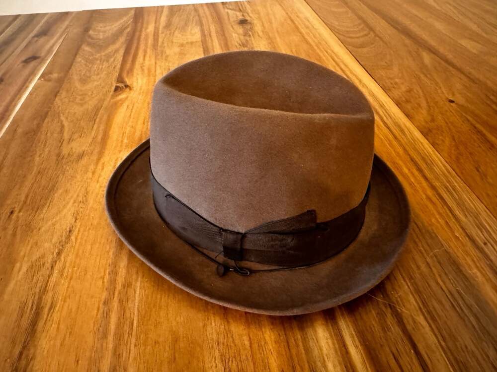 Borsalino Alessandria Qualità Superiore Fur Felt Fedora Hat Brown